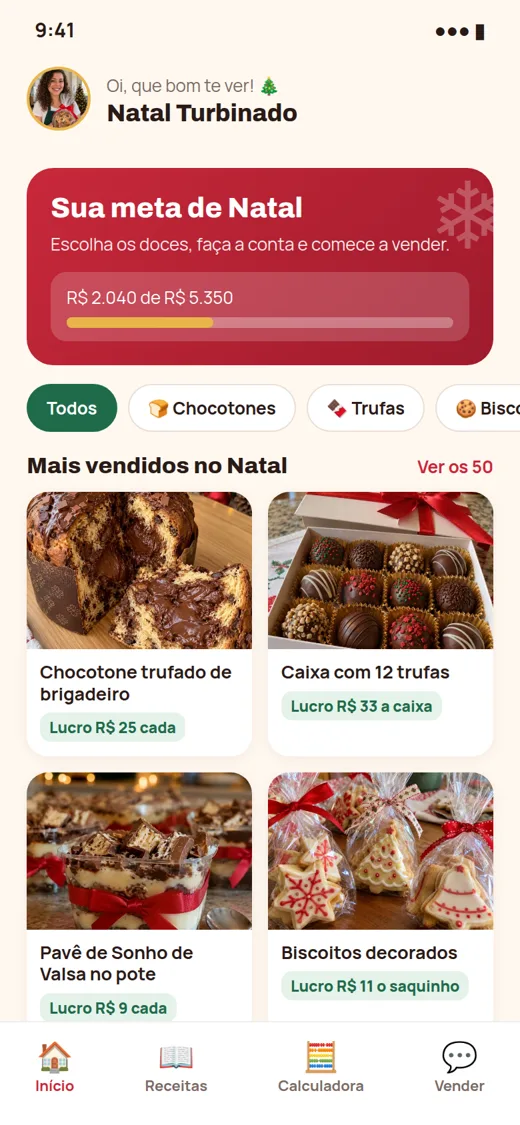 Tela inicial do app Natal Turbinado